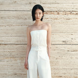 SIKN2180 Fluid Tube Top Knit_White