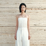 SIKN2180 Fluid Tube Top Knit_White