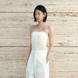 SIKN2180 Fluid Tube Top Knit_White