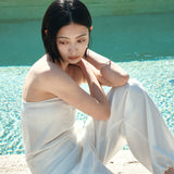SIKN2180 Fluid Tube Top Knit_White