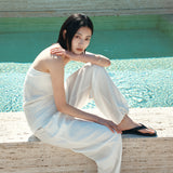 SIKN2180 Fluid Tube Top Knit_White