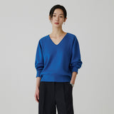 SIKN2181 Balloon V-neck Loose Fit Knit_Blue