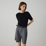 SIKN2184 Basic Round Neck Short Sleeve Knit_Black