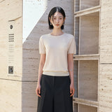 SIKN2188 Fluid Pocket Short Sleeve Knit_Skin Beige