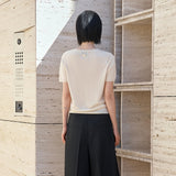 SIKN2188 Fluid Pocket Short Sleeve Knit_Skin Beige