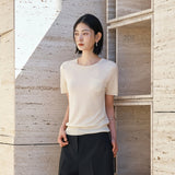 SIKN2188 Fluid Pocket Short Sleeve Knit_Skin Beige