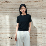 SIKN2188 Fluid Pocket Short Sleeve Knit_Black