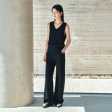SIKN2191 Linen Blend Sleeveless Knit_Black