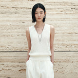 SIKN2191 Linen Blend Sleeveless Knit_Ivory