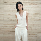 SIKN2191 Linen Blend Sleeveless Knit_Ivory