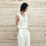 SIKN2191 Linen Blend Sleeveless Knit_Ivory