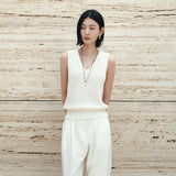 SIKN2191 Linen Blend Sleeveless Knit_Ivory