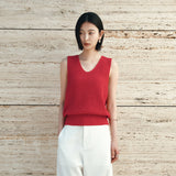 SIKN2191 Linen Blend Sleeveless Knit_Red