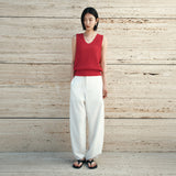 SIKN2191 Linen Blend Sleeveless Knit_Red