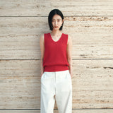 SIKN2191 Linen Blend Sleeveless Knit_Red
