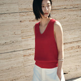SIKN2191 Linen Blend Sleeveless Knit_Red