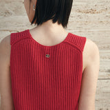 SIKN2191 Linen Blend Sleeveless Knit_Red