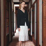 SIKN2193 Sheer Loose-Fit Knit Cardigan_Black