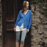 SIKN2193 Sheer Loose-Fit Knit Cardigan_Blue