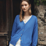SIKN2193 Sheer Loose-Fit Knit Cardigan_Blue