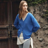 SIKN2193 Sheer Loose-Fit Knit Cardigan_Blue