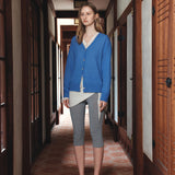 SIKN2193 Sheer Loose-Fit Knit Cardigan_Blue
