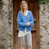 SIKN2193 Sheer Loose-Fit Knit Cardigan_Blue