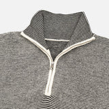 SIKN2199 Wool-Blend Striped Zip-Up Knit_Black