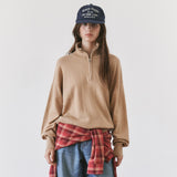 SIKN2200 Wool-Blend High-Neck Zip-Up Knit_Beige