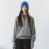 SIKN2200 Wool-Blend High-Neck Zip-Up Knit_Melange gray