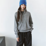 SIKN2200 Wool-Blend High-Neck Zip-Up Knit_Melange gray