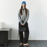 SIKN2200 Wool-Blend High-Neck Zip-Up Knit_Melange gray