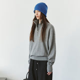 SIKN2200 Wool-Blend High-Neck Zip-Up Knit_Melange gray