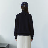 SIKN2200 Wool-Blend High-Neck Zip-Up Knit_Navy