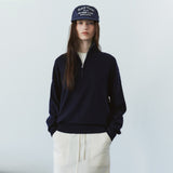SIKN2200 Wool-Blend High-Neck Zip-Up Knit_Navy
