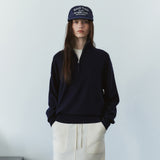 SIKN2200 Wool-Blend High-Neck Zip-Up Knit_Navy