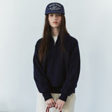 SIKN2200 Wool-Blend High-Neck Zip-Up Knit_Navy