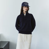 SIKN2200 Wool-Blend High-Neck Zip-Up Knit_Navy