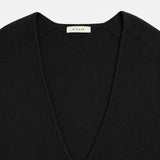 SIKN2202 Soft Wool Deep V-Neck Knit_Black