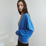 SIKN2202 Soft Wool Deep V-Neck Knit_Pastel blue