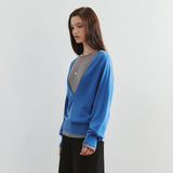 SIKN2202 Soft Wool Deep V-Neck Knit_Pastel blue