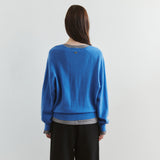 SIKN2202 Soft Wool Deep V-Neck Knit_Pastel blue