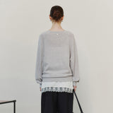 SIKN2202 Soft Wool Deep V-Neck Knit_Light gray