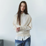 SIKN2202 Soft Wool Deep V-Neck Knit_Cream