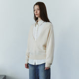 SIKN2202 Soft Wool Deep V-Neck Knit_Cream