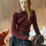 SIKN2205 Soft Slim Turtleneck Knit_Burgundy brown