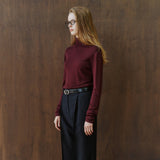 SIKN2205 Soft Slim Turtleneck Knit_Burgundy brown