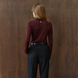 SIKN2205 Soft Slim Turtleneck Knit_Burgundy brown