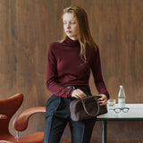 SIKN2205 Soft Slim Turtleneck Knit_Burgundy brown