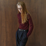 SIKN2205 Soft Slim Turtleneck Knit_Burgundy brown
